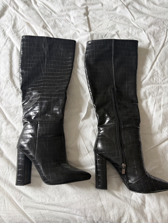Billini Shoes - Billini Black Croc-Embossed -Knee High Boots